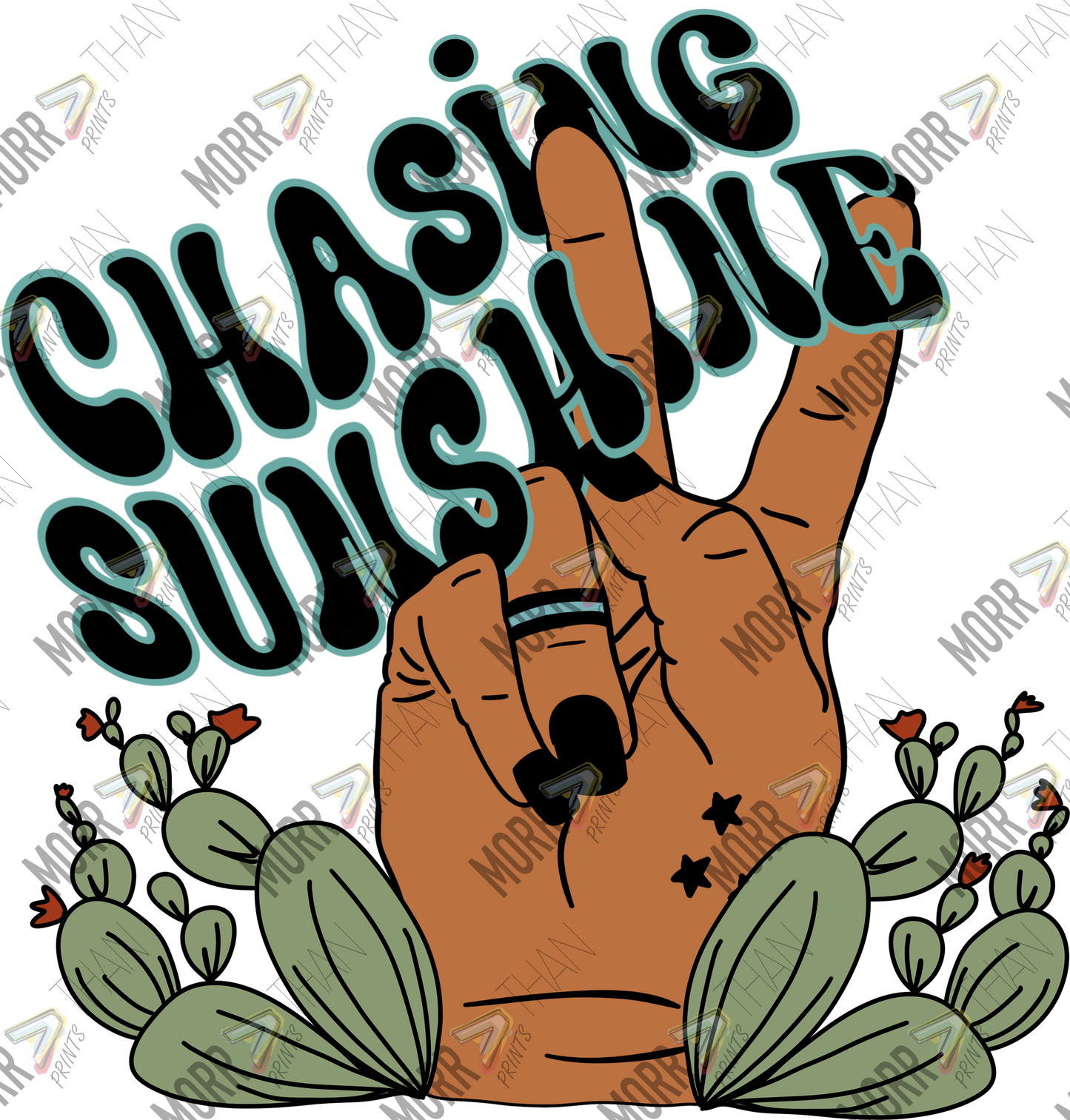 Chasing Sunshine Cactus DTF Print