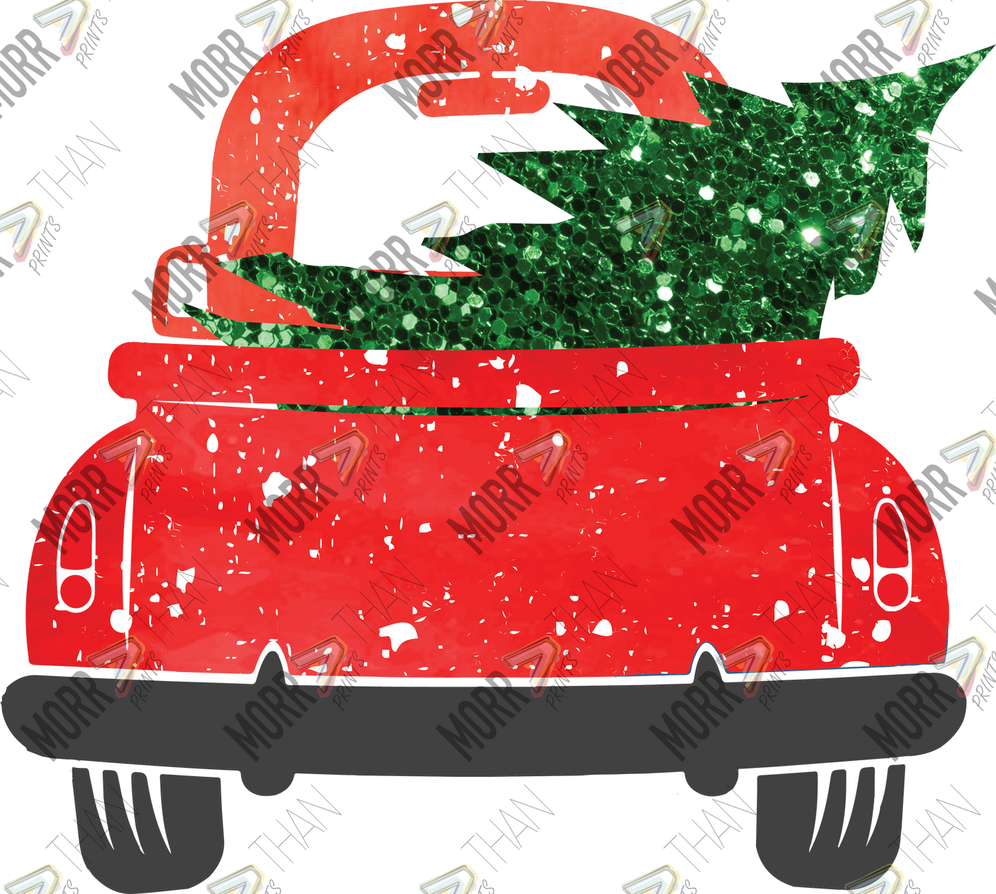 Back of Red Truck with Tree
