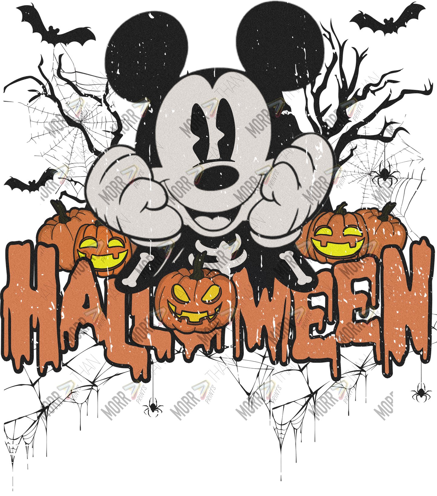 Boy Mouse Halloween Spiderweb DTF Print