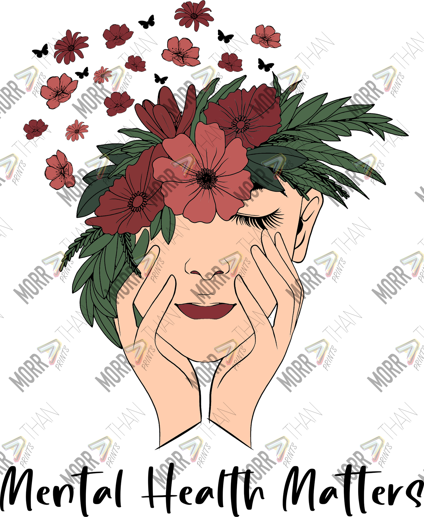 Mental Health Matters Face DTF Print