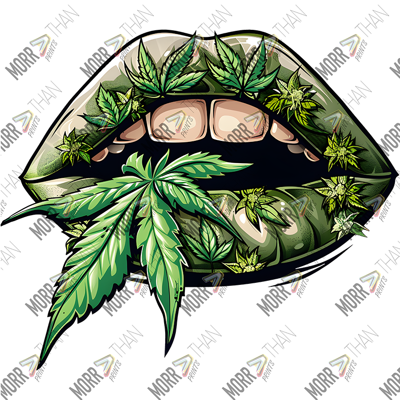 Marijuana Lips and Leaf