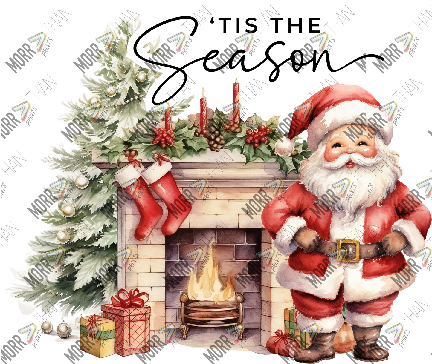 Tis The Season Santa Fireplace