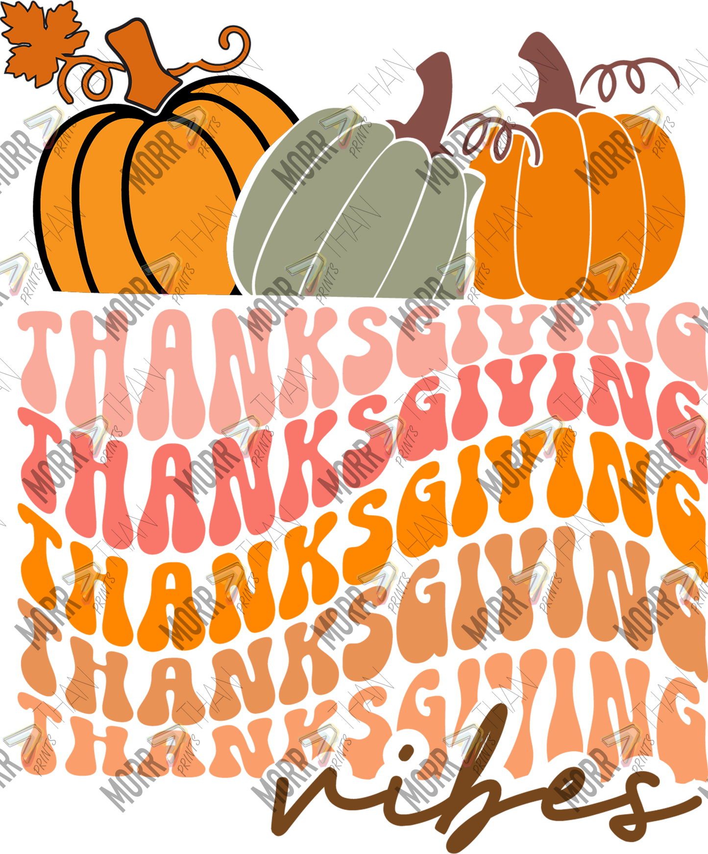 Thanksgiving Wavy Repeat DTF Print