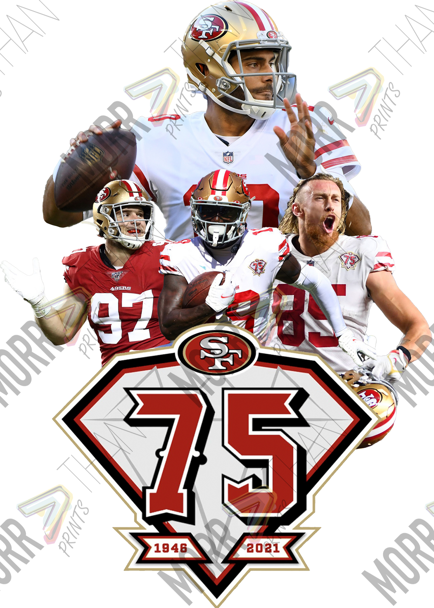 49ers Collage DTF Print