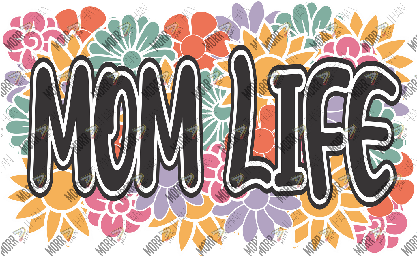 Mom Life Floral Stencil