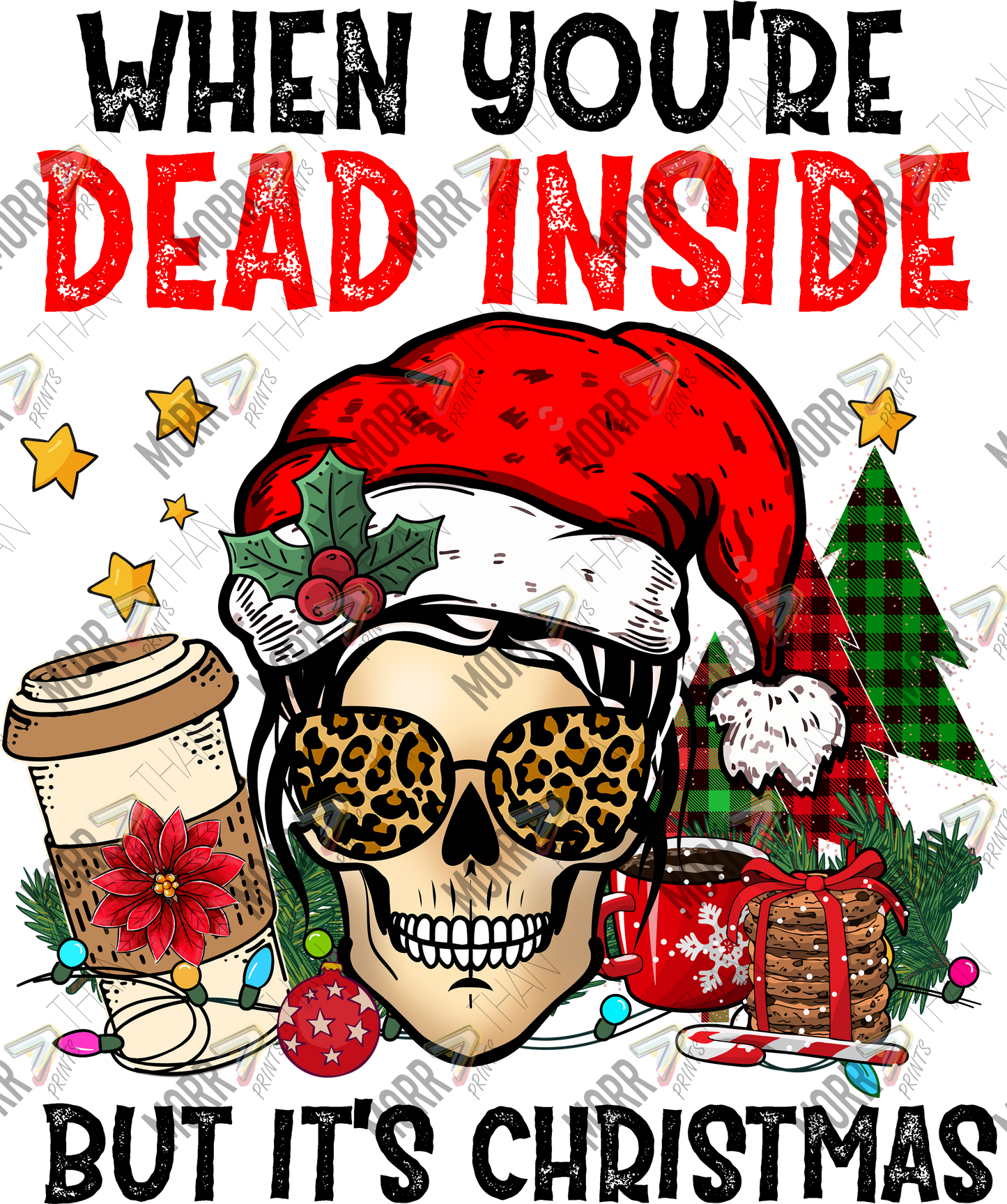 When You're Dead Inside But Its Christmas Skull