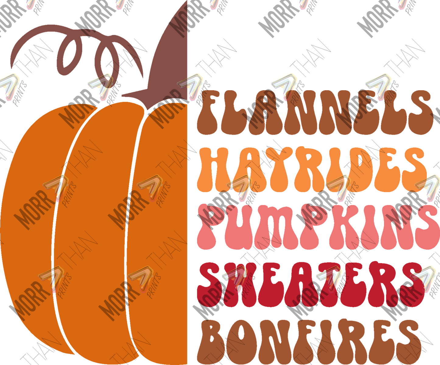 Split Flannels, Hayrides, Pumpkins, Sweaters, Bonfires DTF Print