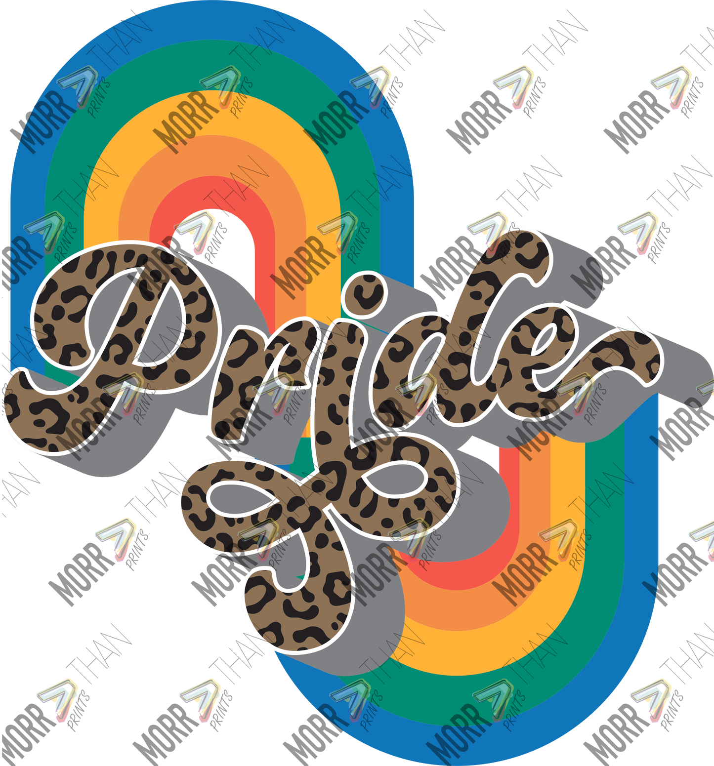Pride Leopard Letters and Rainbows