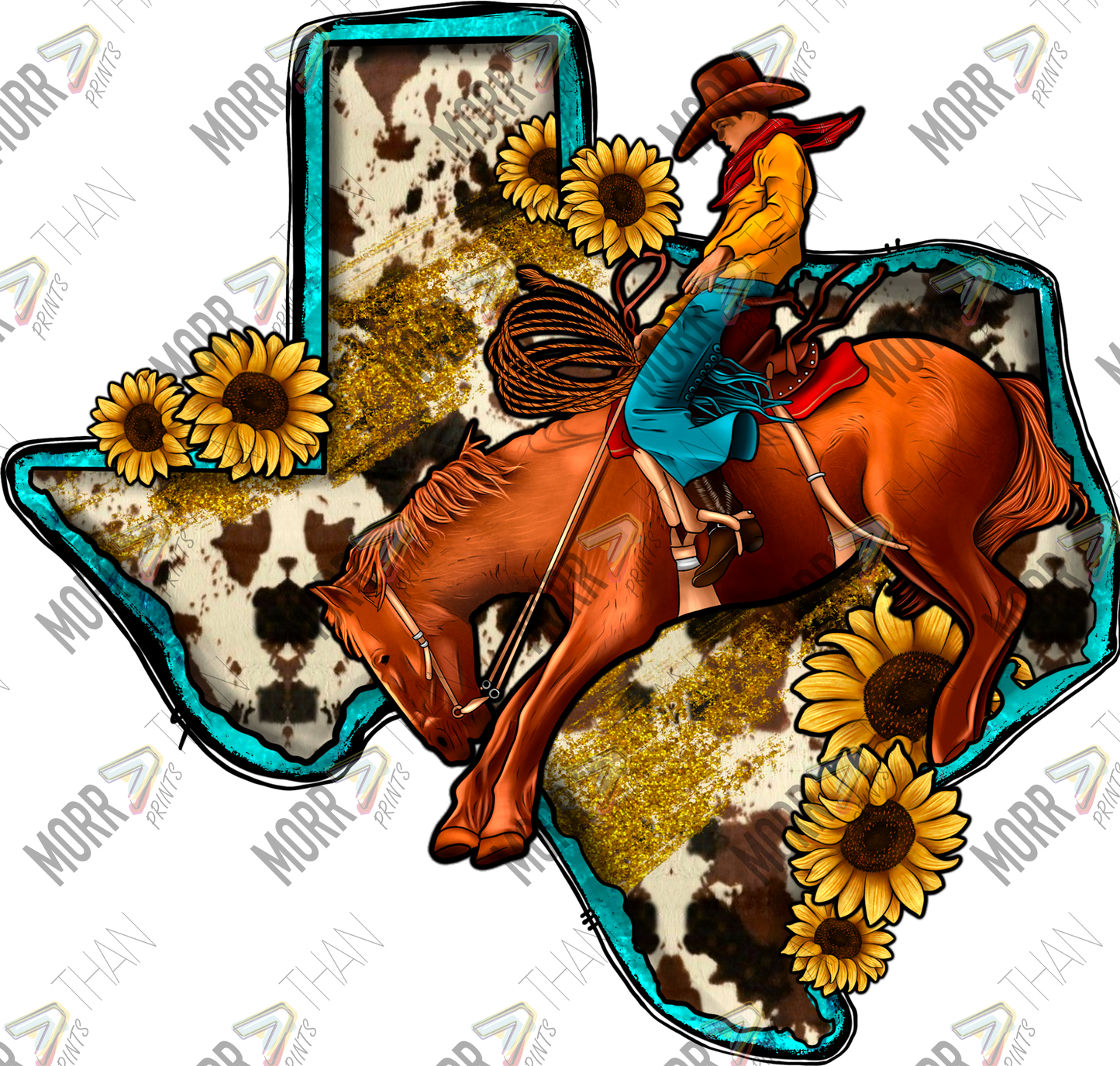 Texas State Cowboy DTF Print