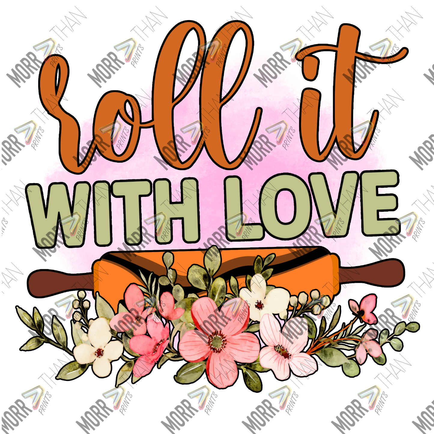 Roll It With Love Floral Rolling Pin