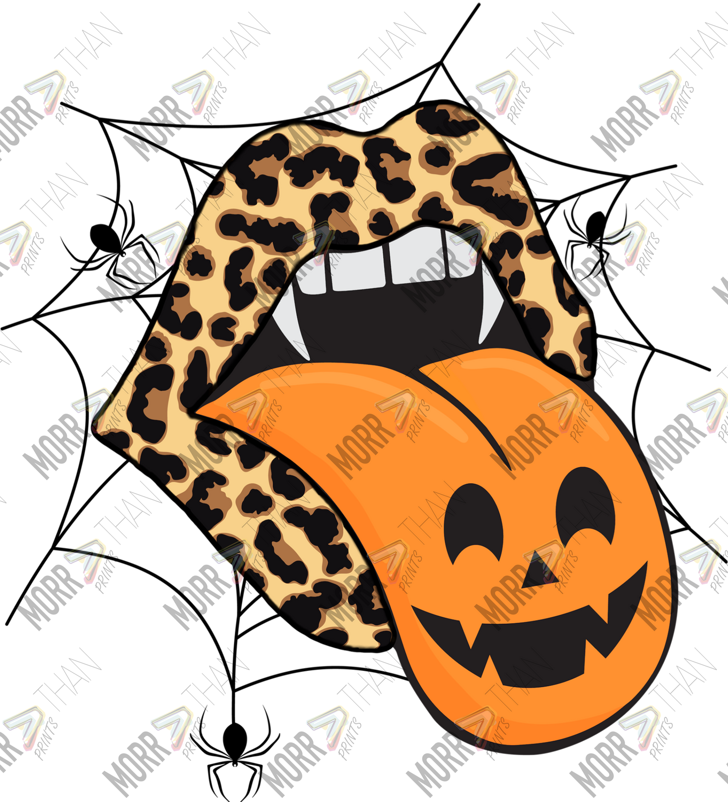 Vampire Halloween Pumpkin Tongue DTF Print
