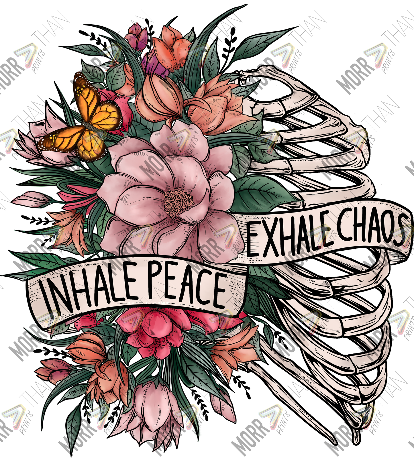 Inhale Peace Exhale Chaos Lungs DTF Print