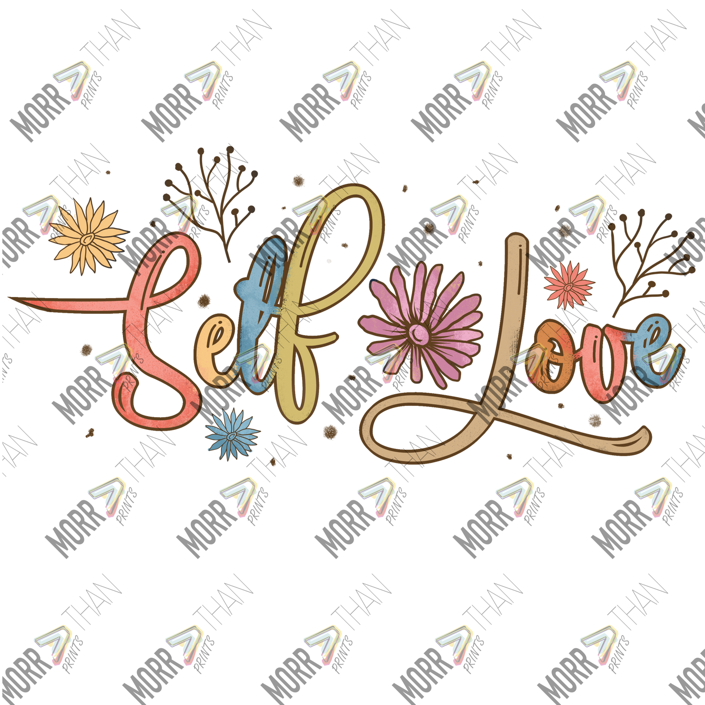 Self Love Cursive Floral