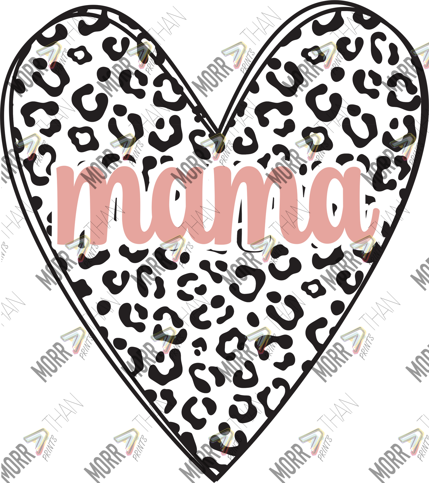 Mama Heart Filled Leopard Print