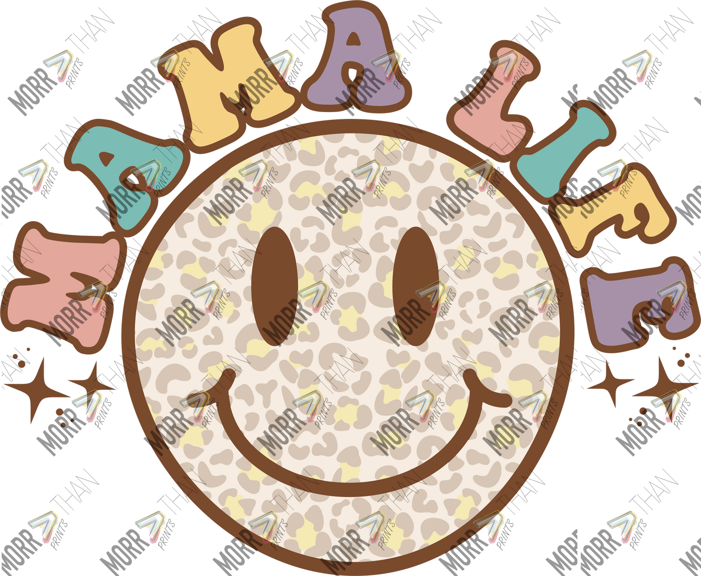 Mama Life Leopard Smiley