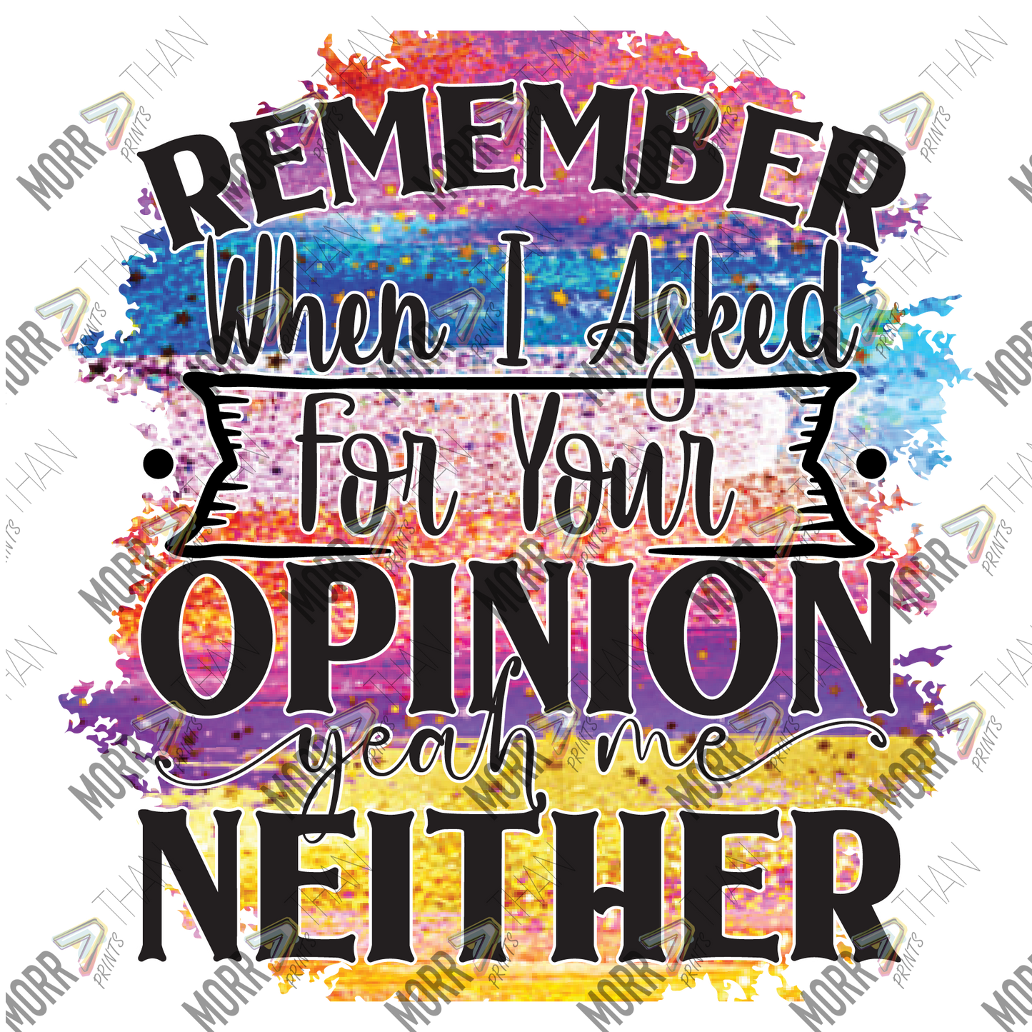Remember When I Asked For Your Opinion. Me Neither
