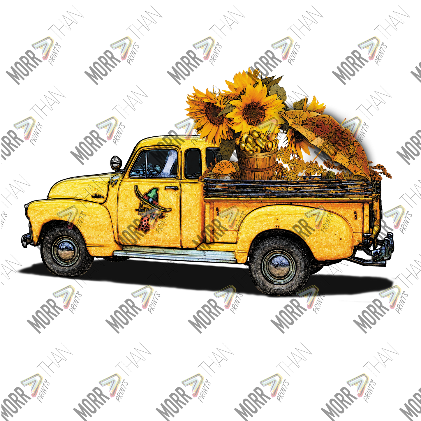 Yellow Farm Truck With Sunflowers
