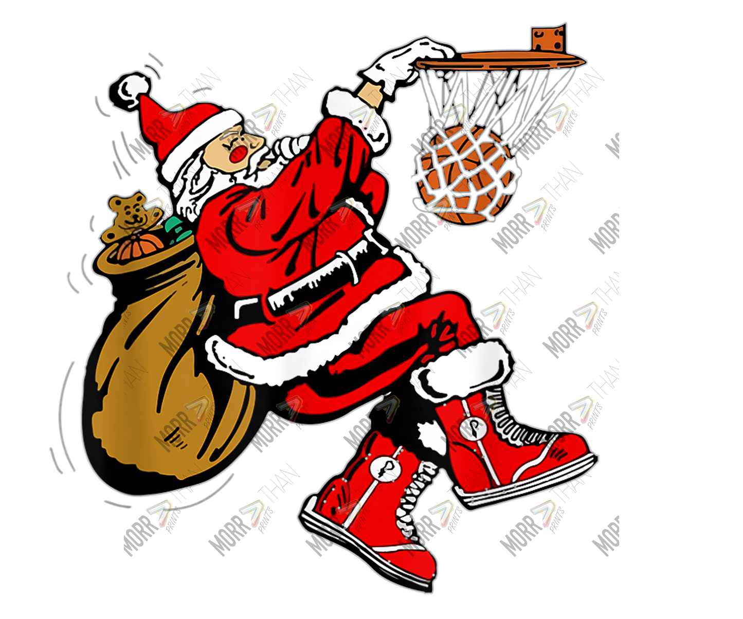 Santa Dunking DTF Print