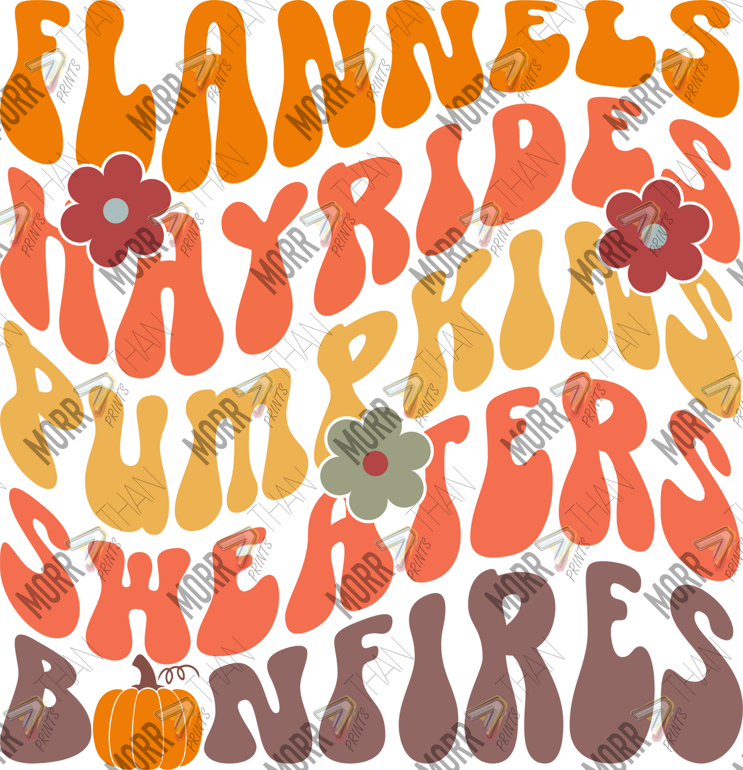 Flannels, Hayrides, Pumpkins, Sweaters, Bonfires DTF Print