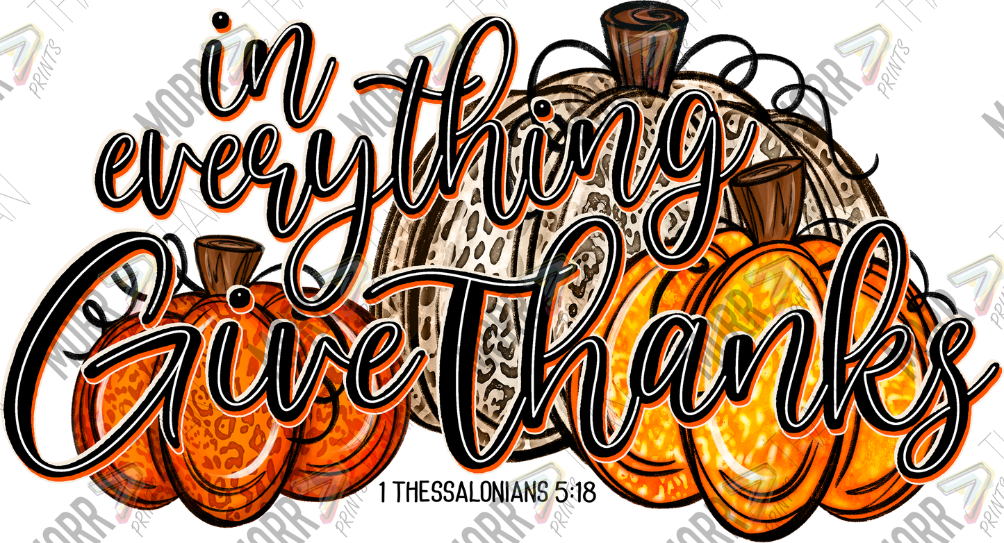 Give Thanks Thanksgiving DTF Print