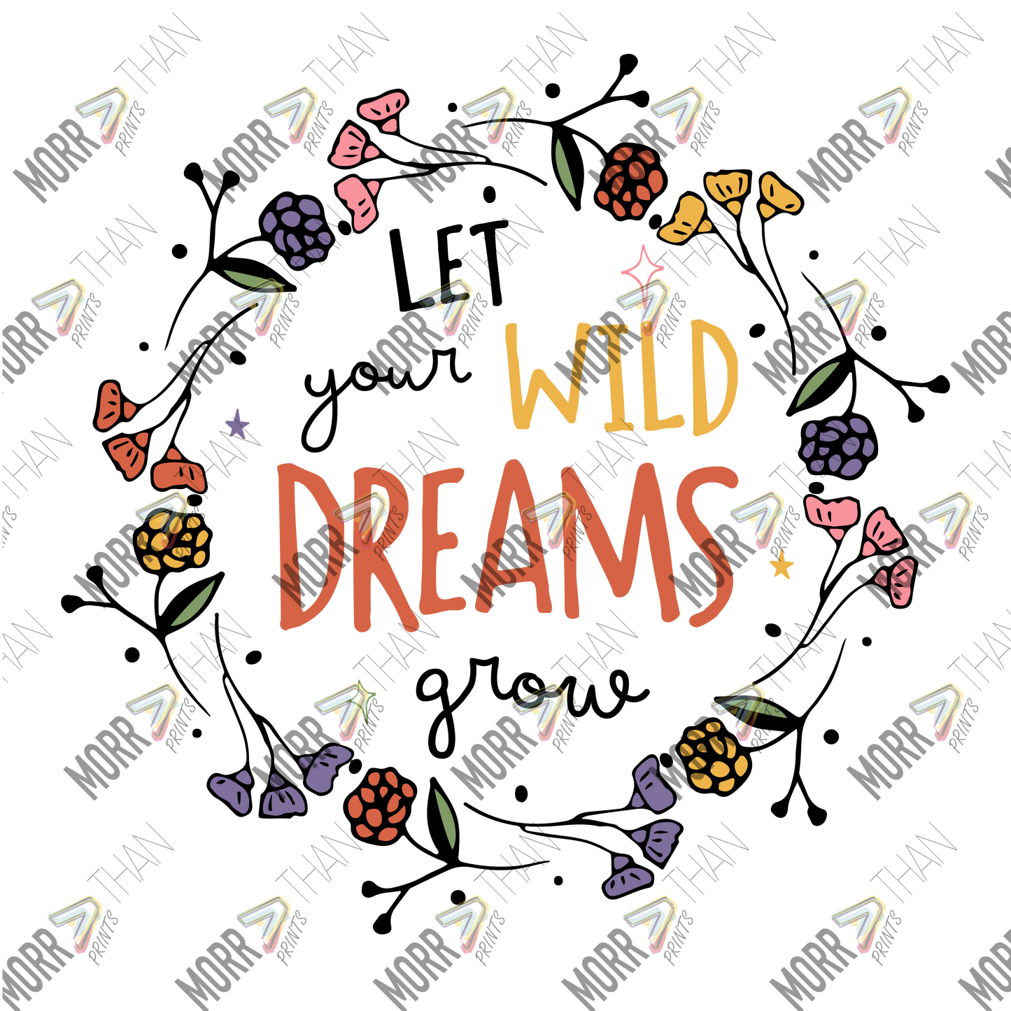 Let Your Wild Dreams Grow Floral Frame B
