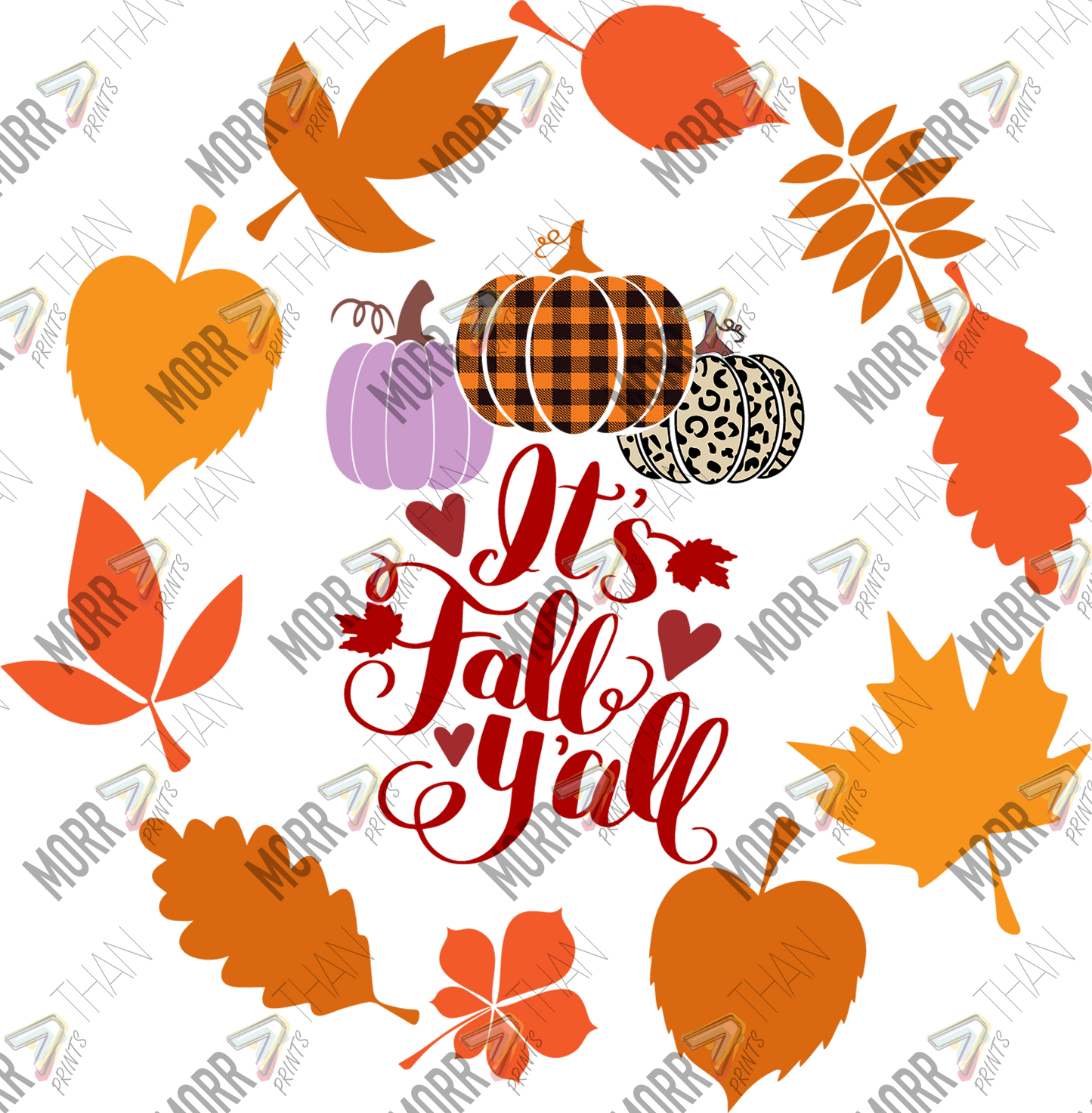Its Fall Yall Leaf Circle DTF Print