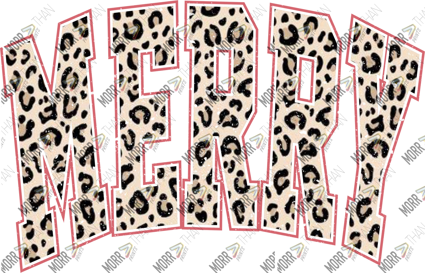 Merry Leopard Fill Pink Outline