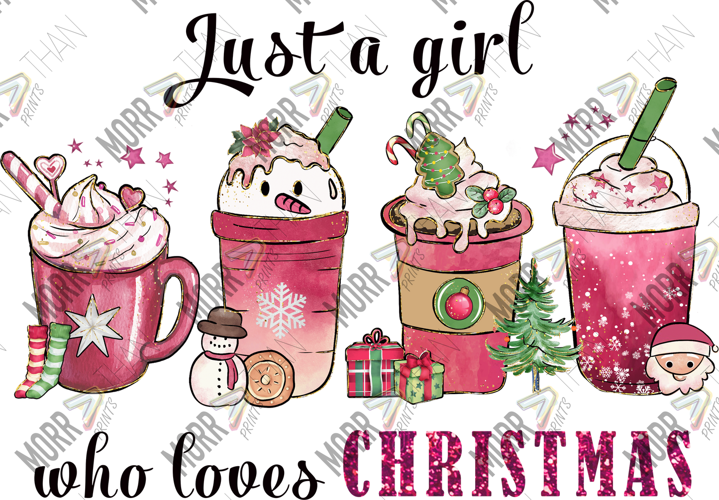 Girl Who Loves Christmas Coffee