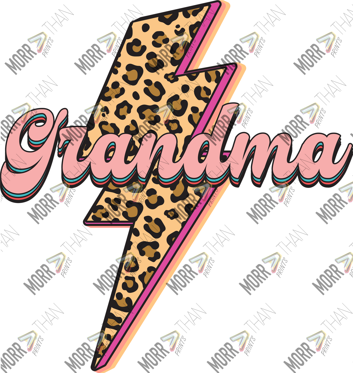 Grandma Pink Leopard Bolt