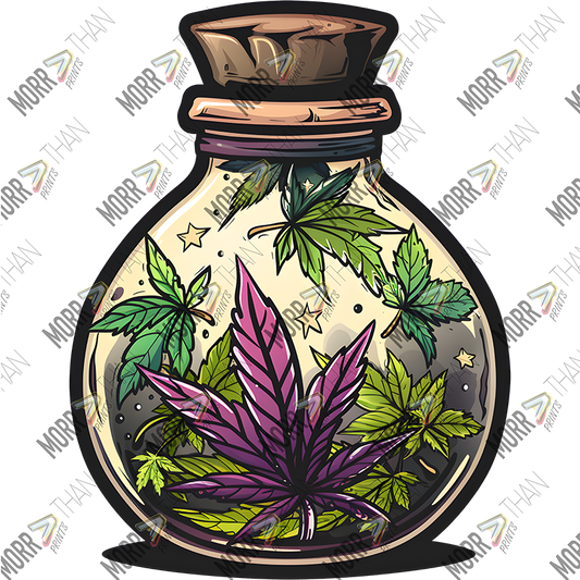 Marijuana Leaves In Jar