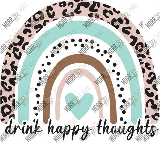 Drink Happy Thoughts Leopard Arches