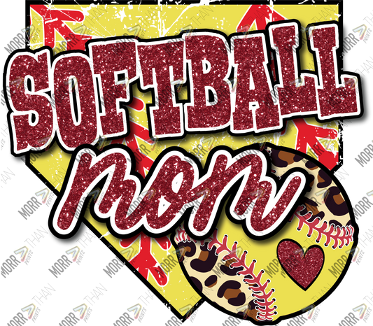 Softball Mom Red Yellow