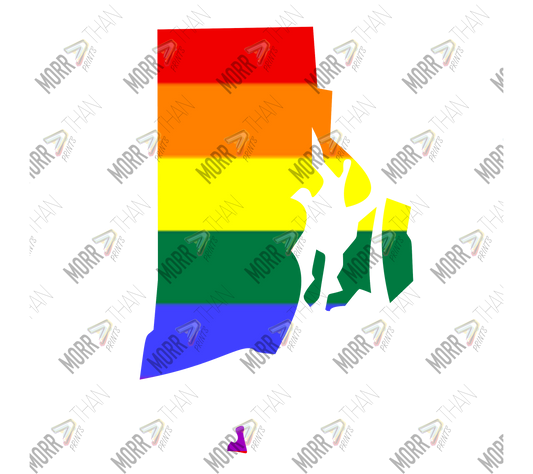 Rhode Island Pride State Outline