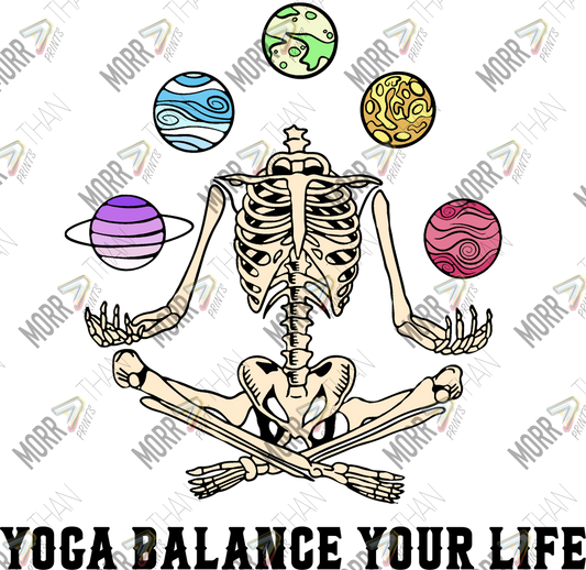 Yoga Balance Your Life Planets Chakras DTF Print