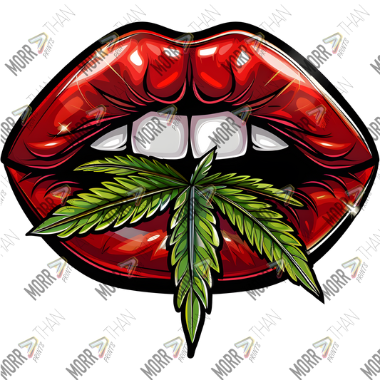 Lips and Marijuana Leaf