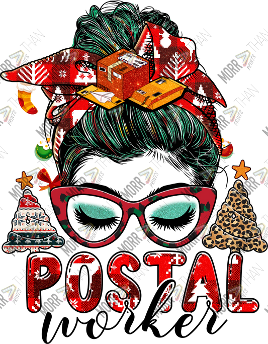 Messy Bun Christmas Postal