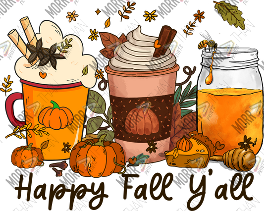 Happy Fall Yall Coffee Variety DTF Print