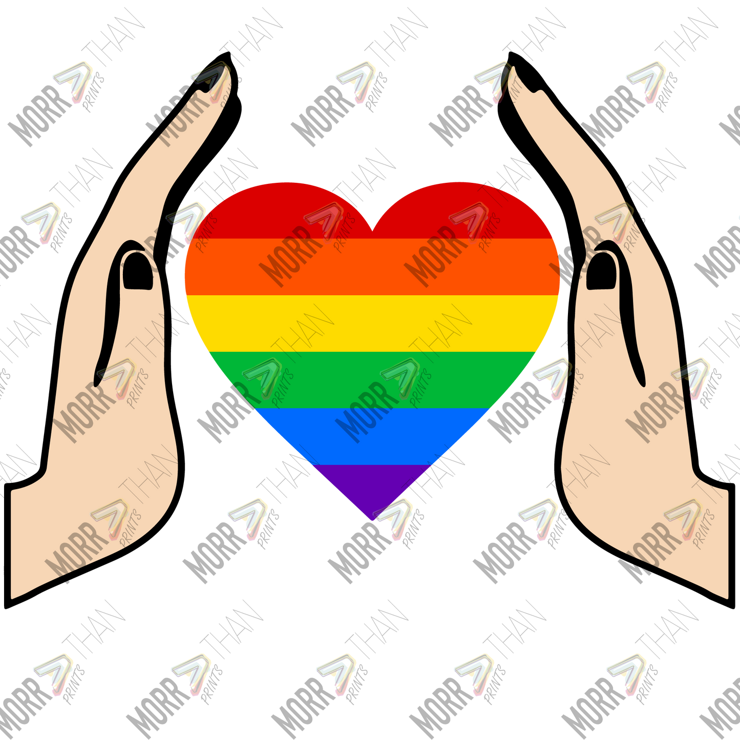 Hands With Rainbow Heart