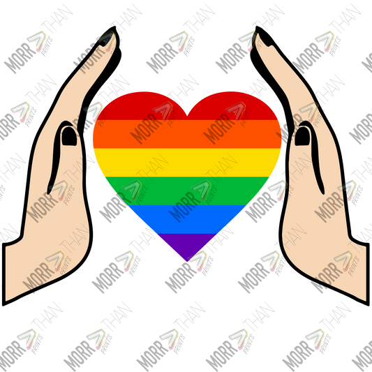 Hands With Rainbow Heart