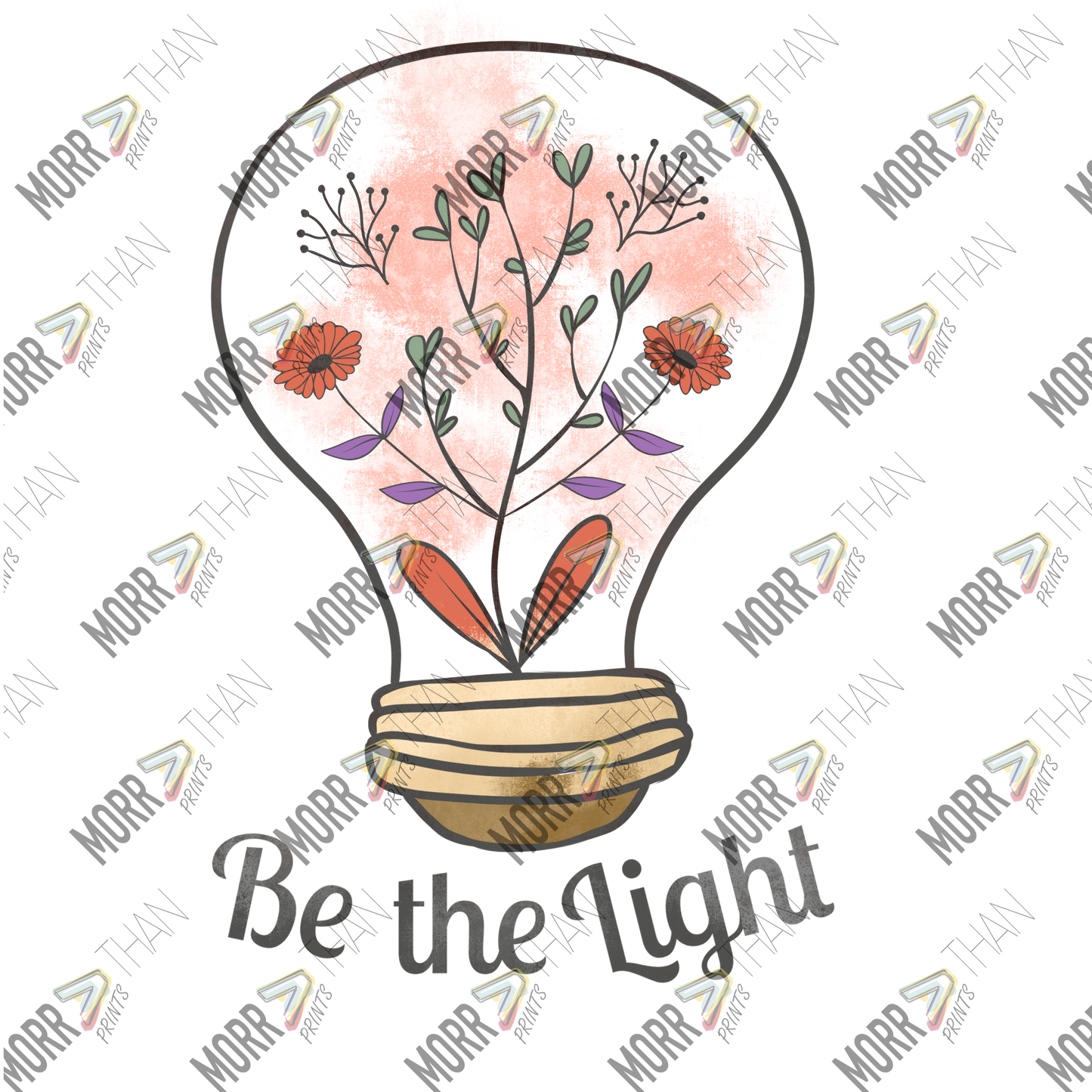 Be The Light Flowers In Lightbulb