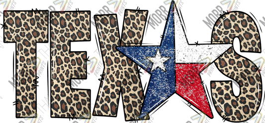 Texas Cheetah Text DTF Print