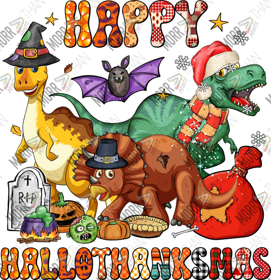 Happy Hallo-Thank-Mas Dino DTF Print