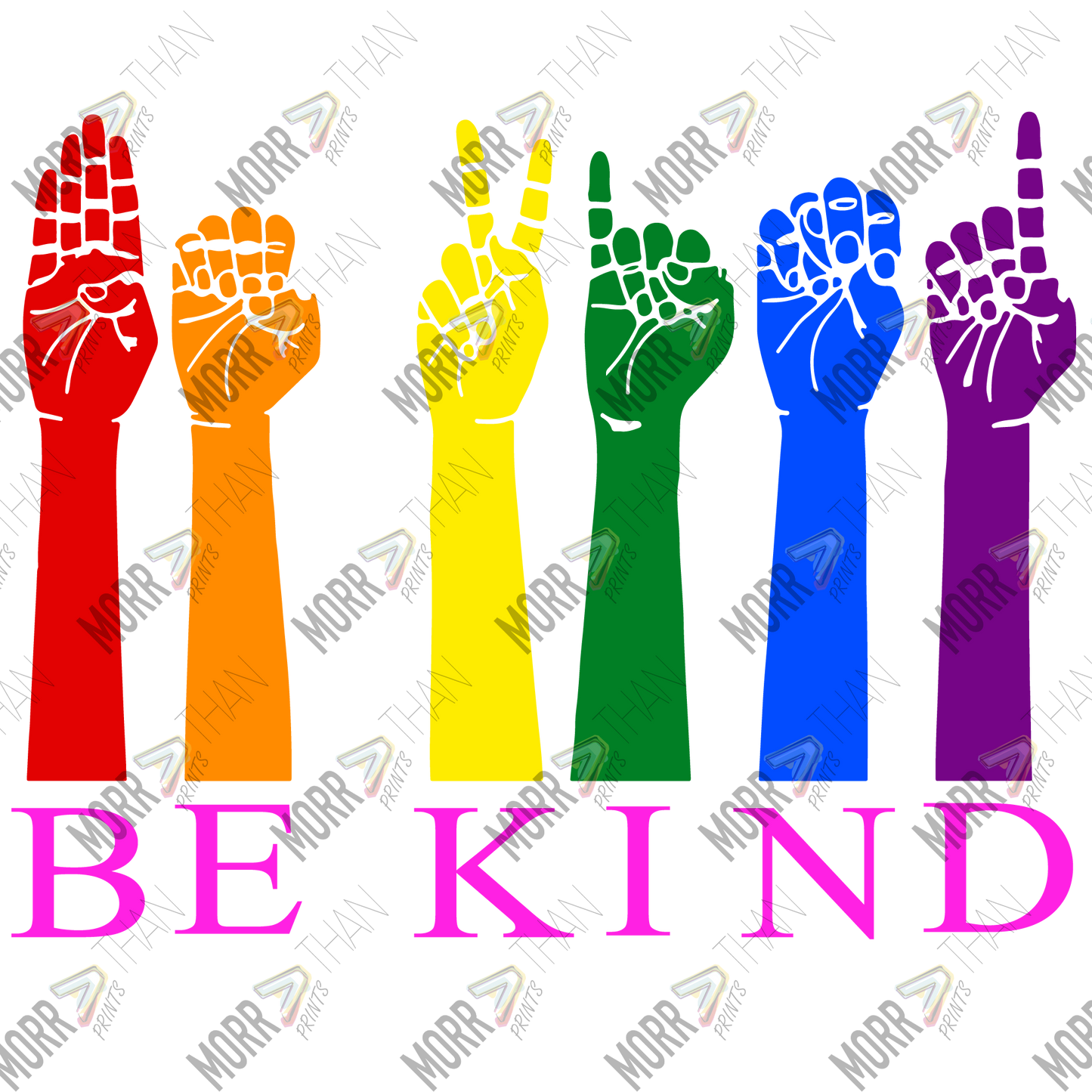 Be Kind Rainbow Hand Sign Language A