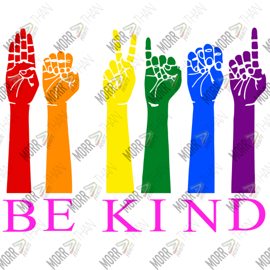 Be Kind Rainbow Hand Sign Language A