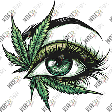 Eye with Marijuana Leaves