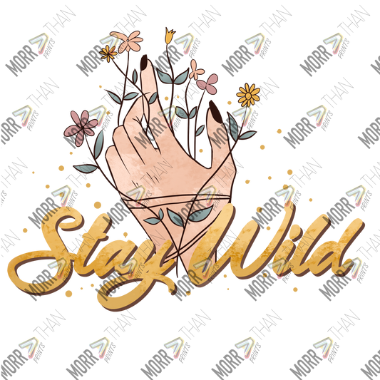 Stay Wild Gold Floral Hand