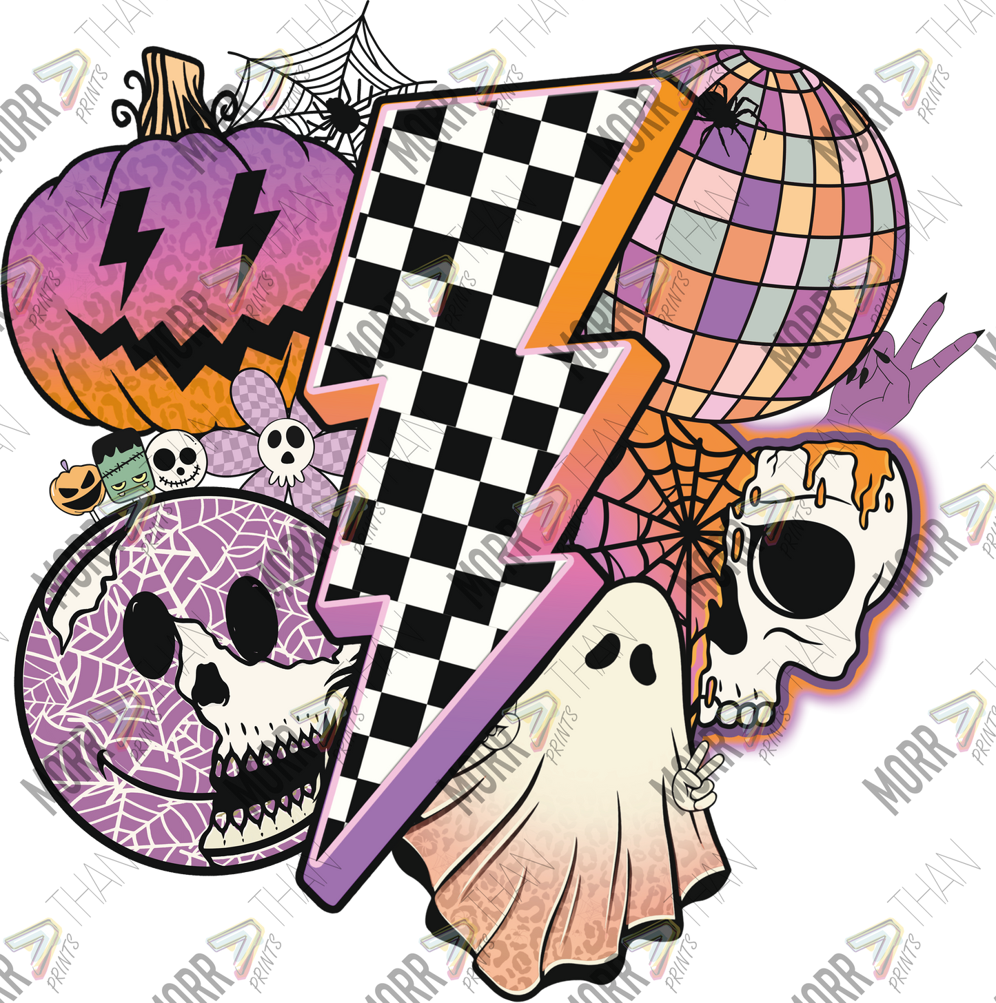 Halloween Themed Bolt DTF Print
