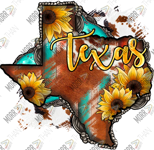 Texas State Sunflower DTF Print