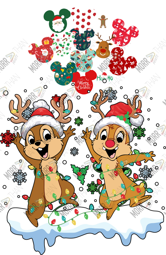 Christmas Chimpmunks DTF Print