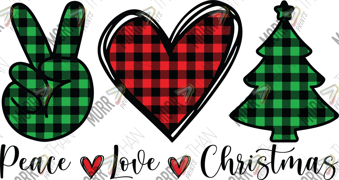 Peace Love and Christmas Plaid Simple